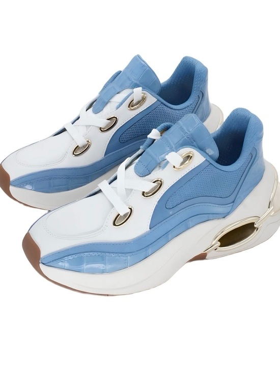 Michael Kors Shoes - Michael Kors Women's Light Blue and White Platform Sneakers